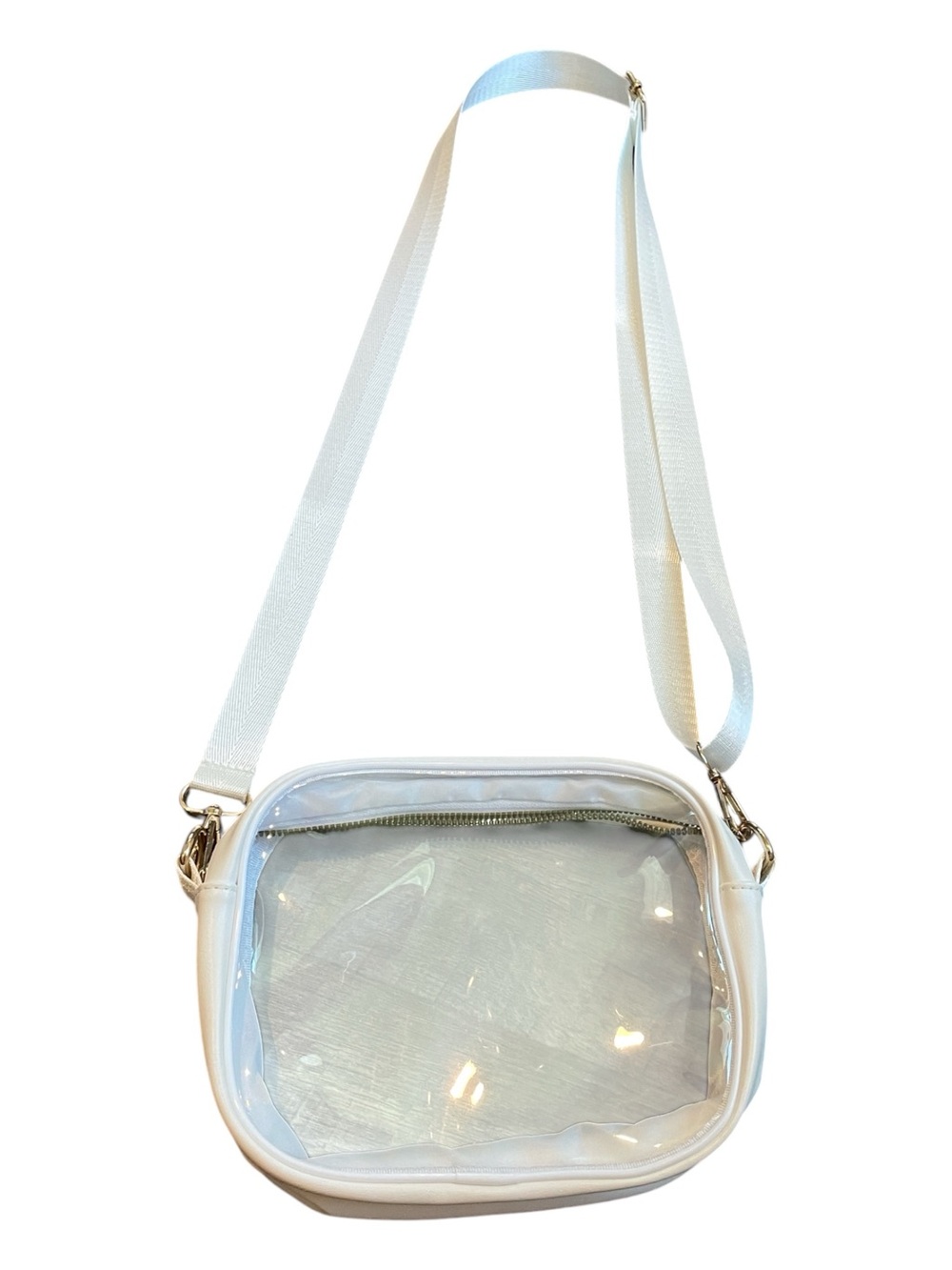 Clear Crossbody Bag with White Trim Like New